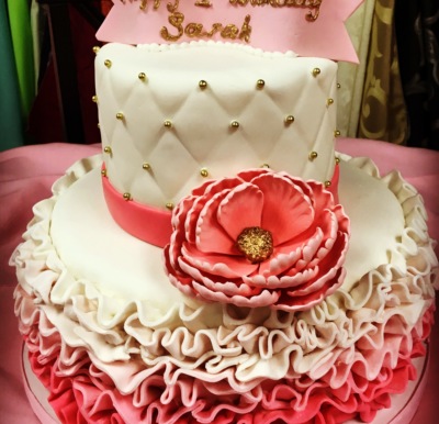 Pink Ruffle Birthday Cake