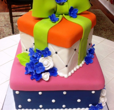 Gift Box Shower Cake